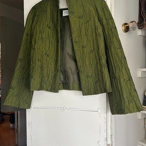 Gianfranco Ferre Studio Green Iridescent Jacket Size 4